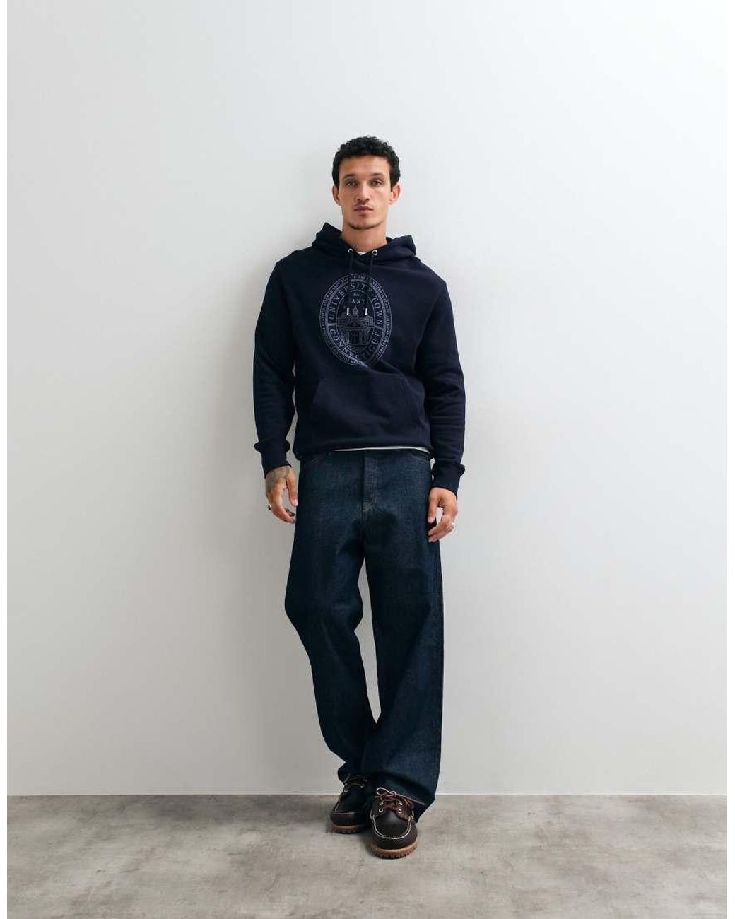 Gant Blue Varsity Chest Graphic Logo Hoodie for men