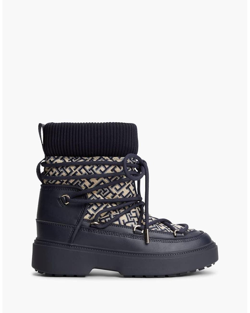 Tommy Hilfiger Blue Th Monogram Water Resistant Snow Boots