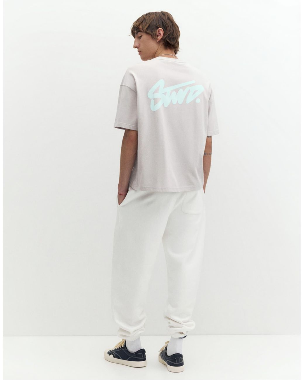 Pull&Bear Stwd jogger in White für Herren