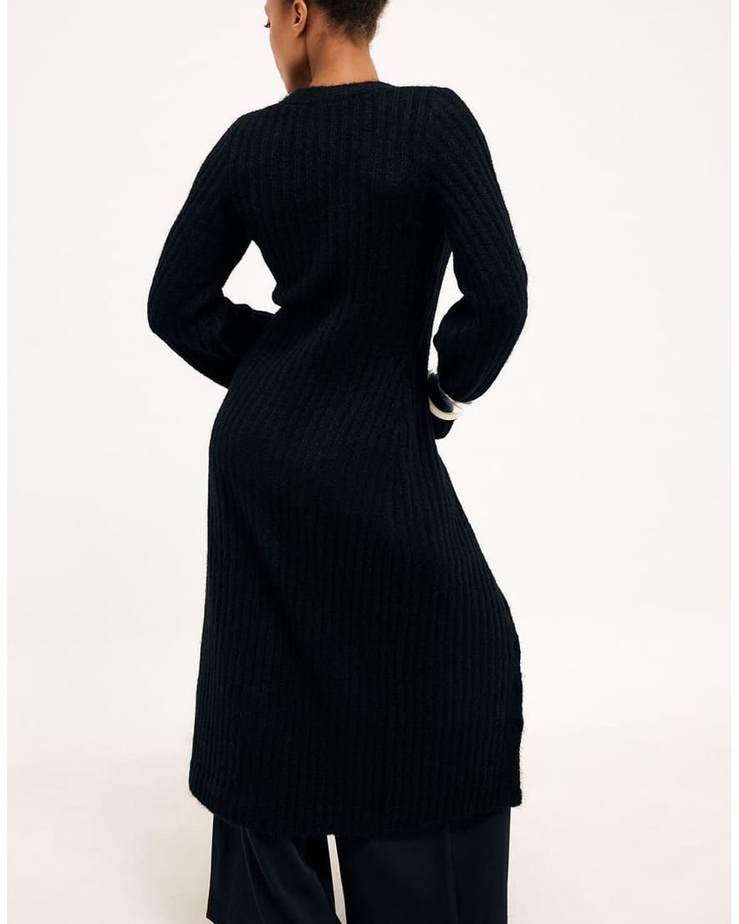 NA-KD Blue Knitted Wool Blend Cardigan Maxi Dress