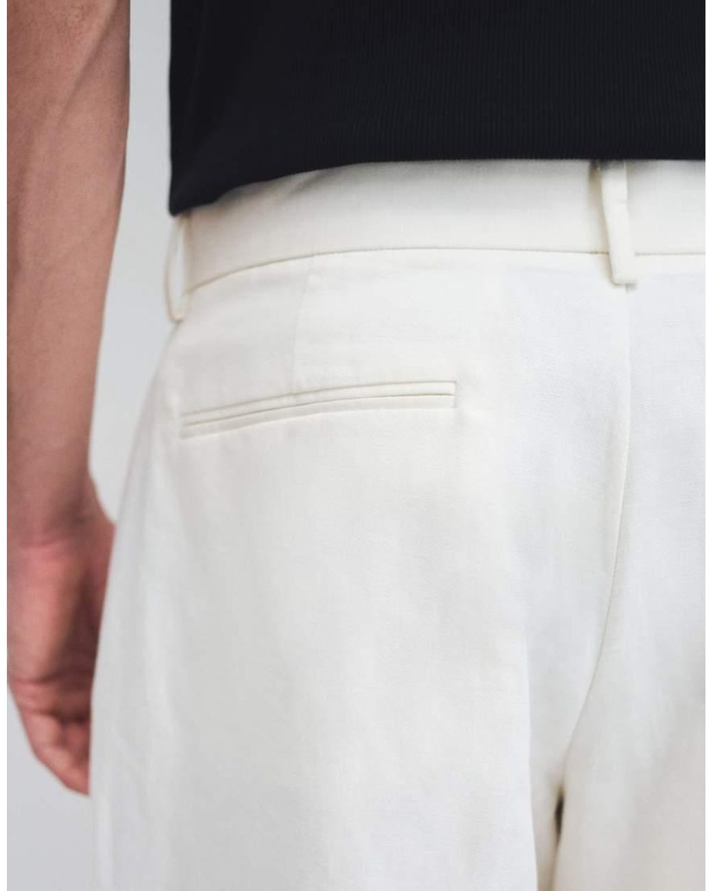 ASOS White Tailored Pleated Linen Rich Loose Leg Pants for men