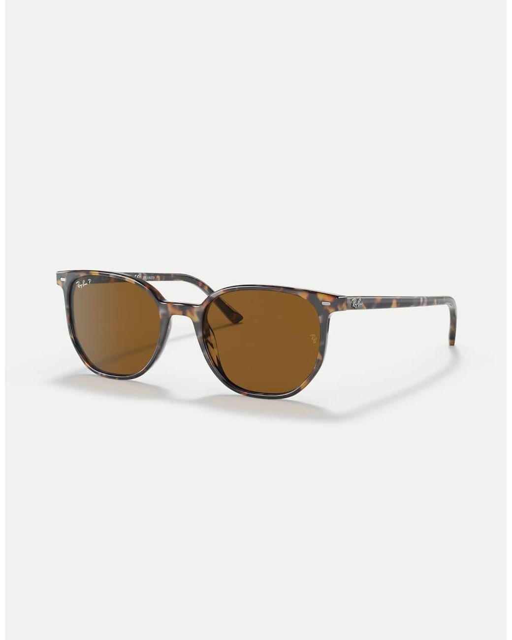 Ray-Ban Natural Elliot Square Polarised Sunglasses With Lens