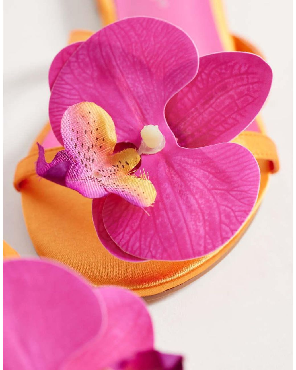 Public Desire Multicolor Magnolia 3d Floral Flat Sandals