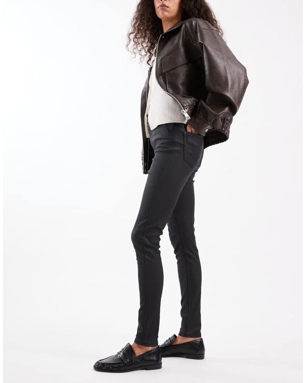 New Look Black Coated Skinny Jeans