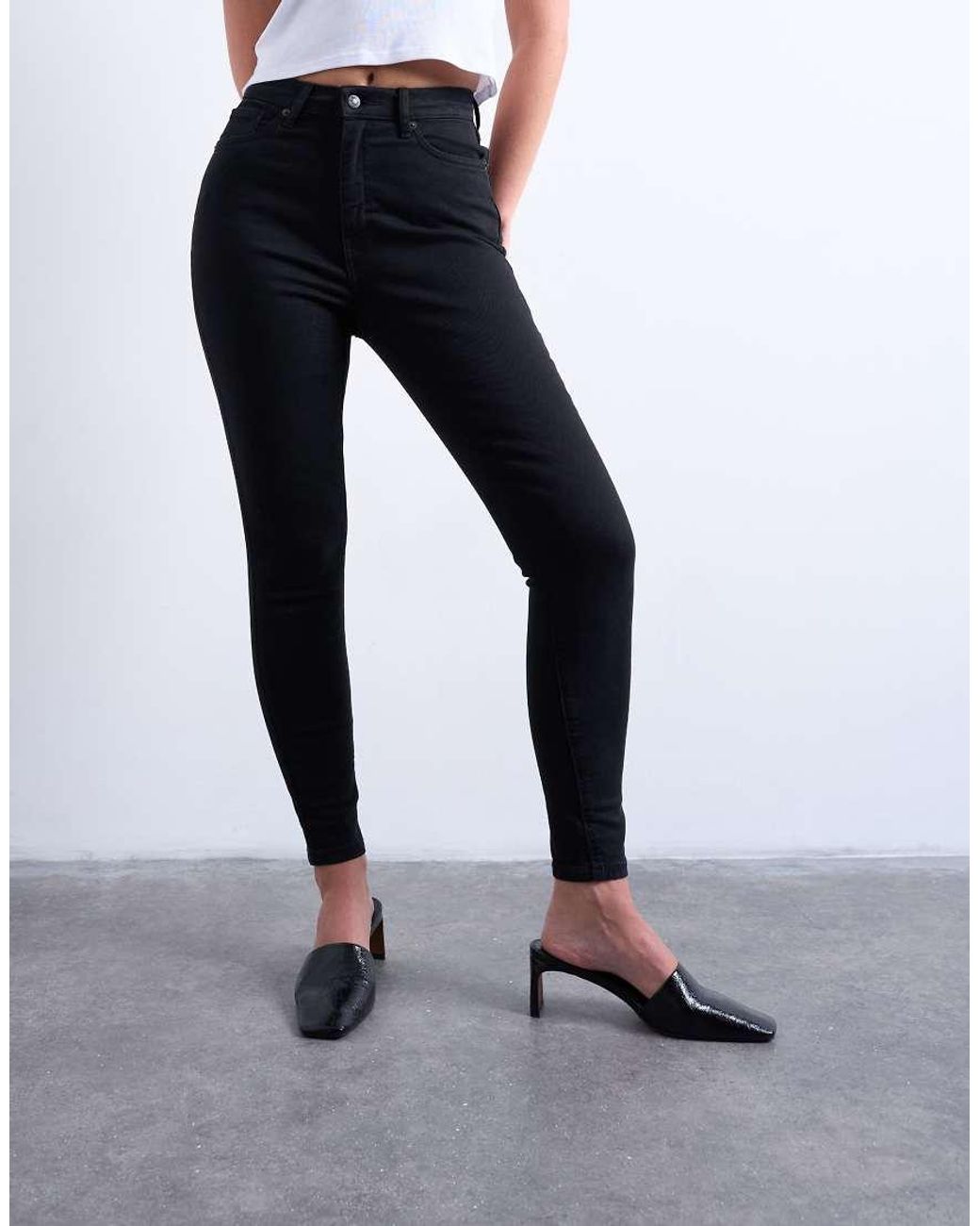Topshop Hourglass Black Jamie High Rise Skinny Jean