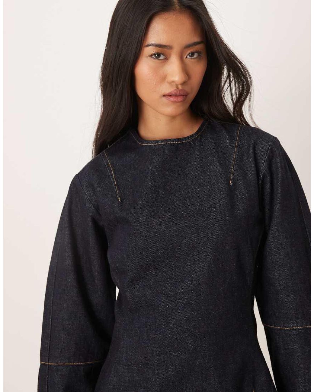Calvin Klein Blue Structured Denim Mini Dress
