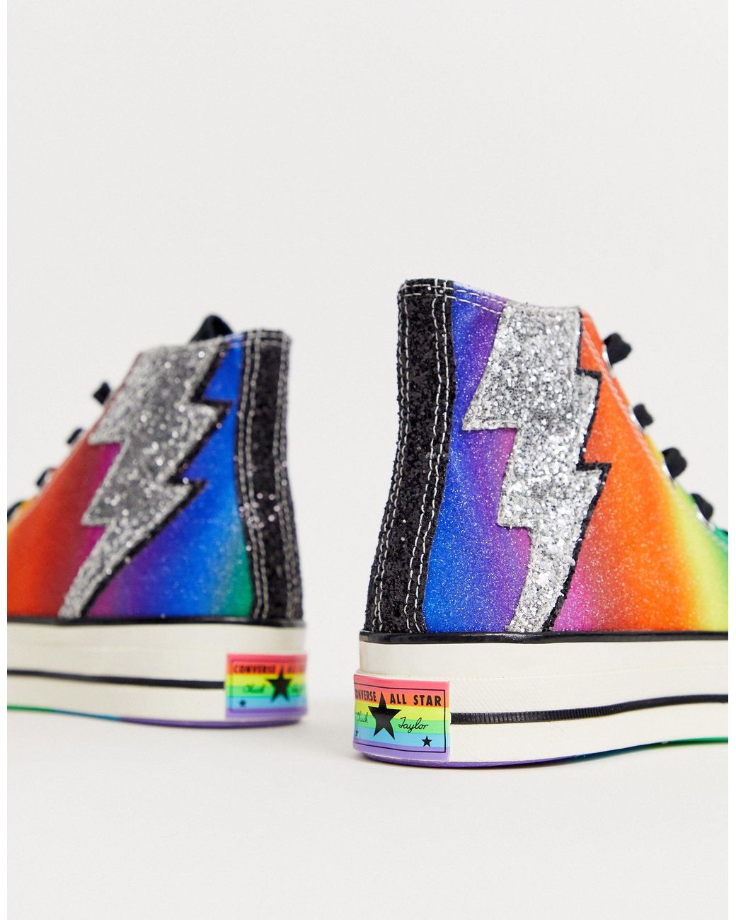 Converse Pride Chuck 70 Hi Rainbow Black Glitter Trainers Lyst