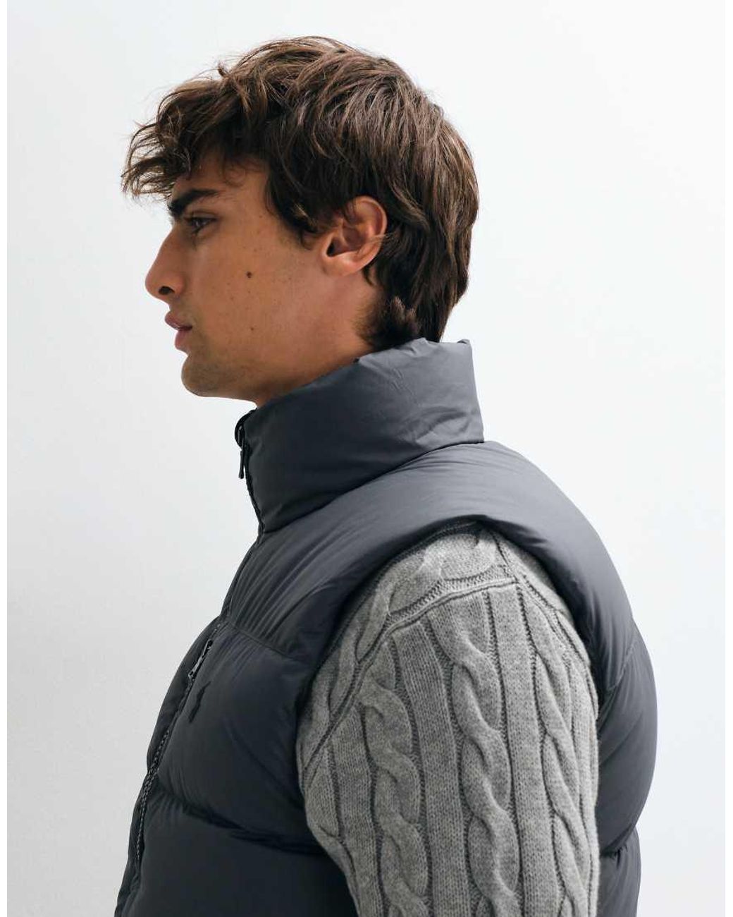 Polo Ralph Lauren Gray Gorham Icon Logo Insulated Down Puffer Vest for men