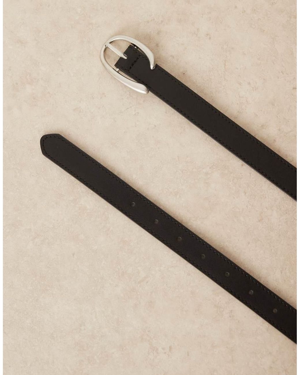 Gina Tricot Blue Belt With Silver Statement Buckle