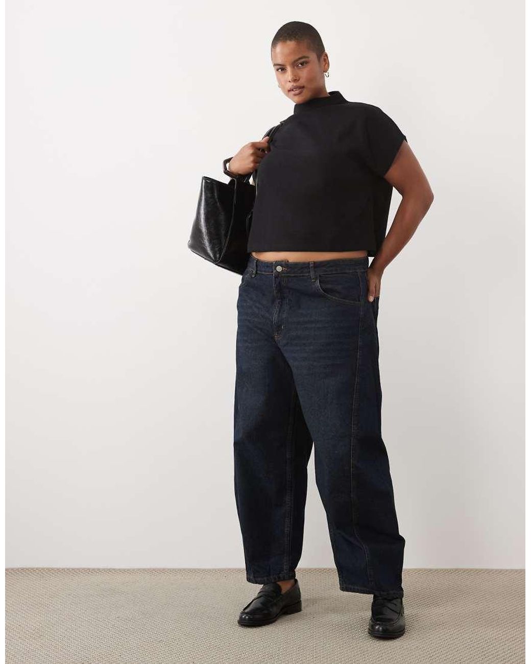 ASOS Black Asos Design Curve Supersoft Boxy Crop Top