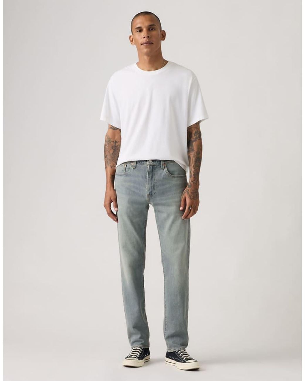 Levi's White 502 Tapered Fit Jeans for men