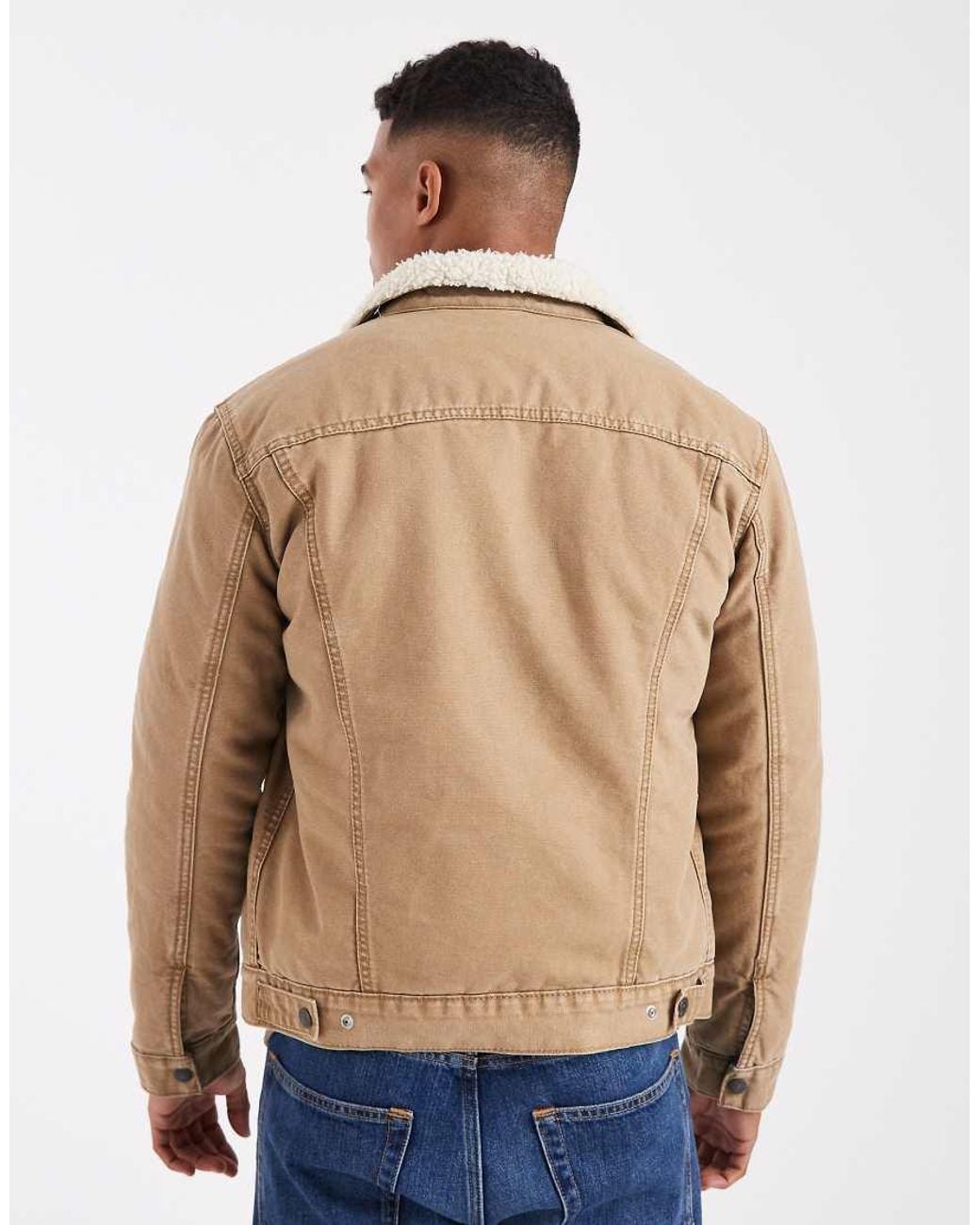 Levi's Natural Type 3 Sherpa Canvas Trucker Jacket for men