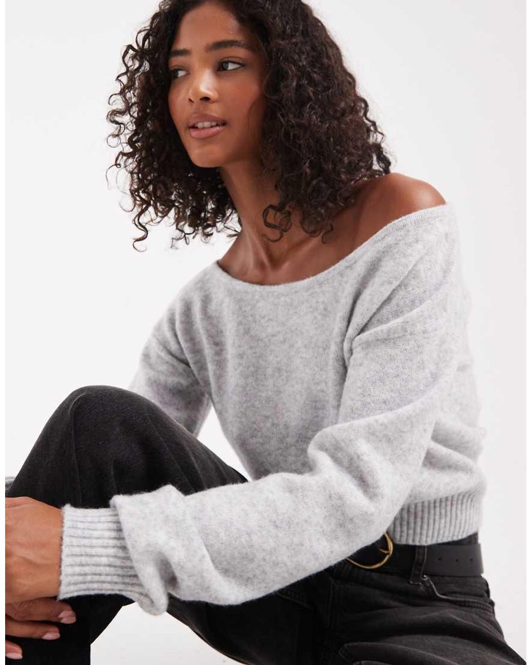 Cotton On Gray Luxe Off Shoulder Knit