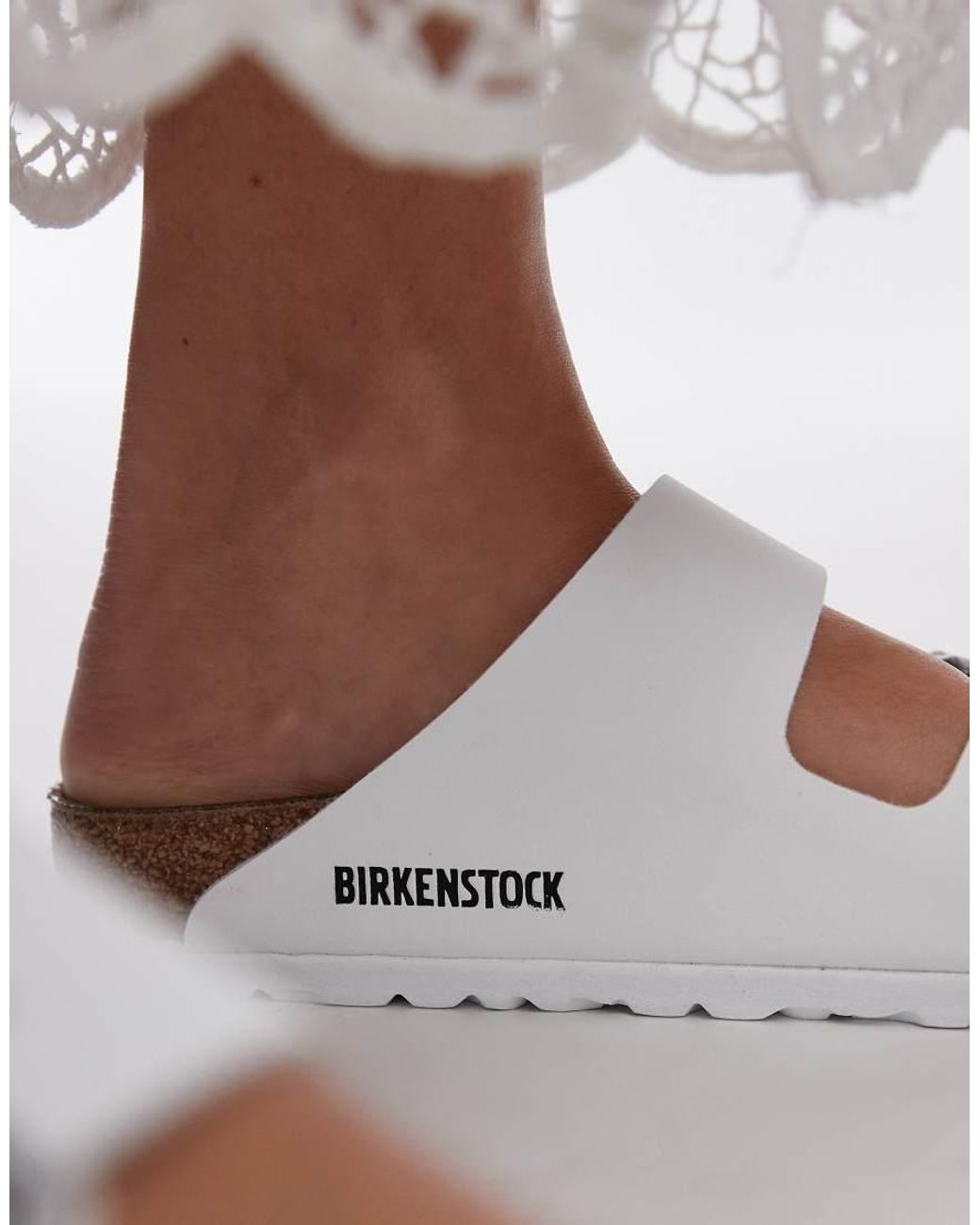 Birkenstock White Arizona Birko-Flor Sandals