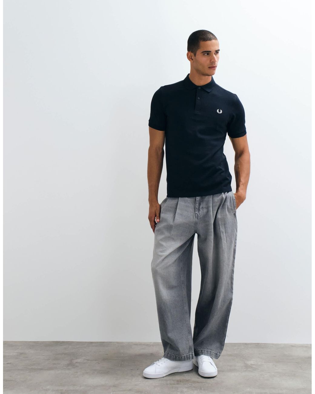 Fred Perry – einfarbiges polohemd in Blue für Herren