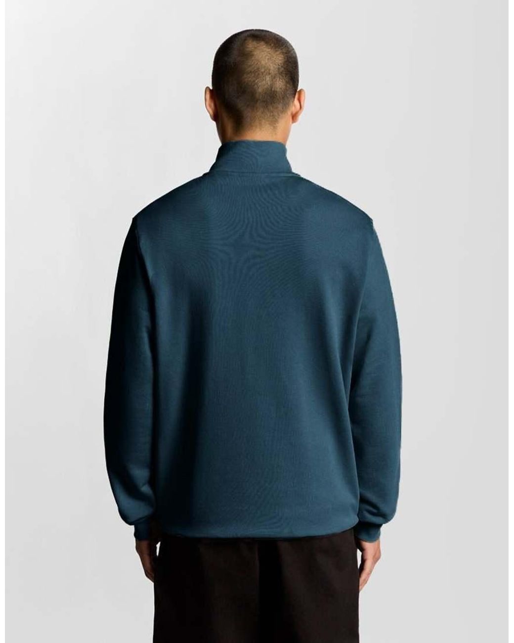 Lyle & Scott Blue Mid Layers Quarter Zip Pullover Sweatshirt for men