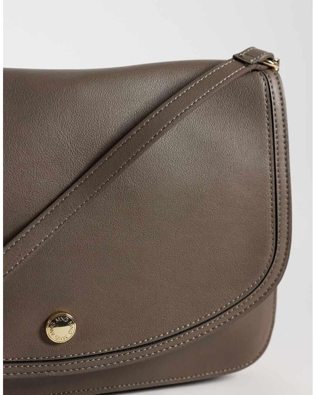 Mango Gray Faux Leather Classic Cross Body Bag