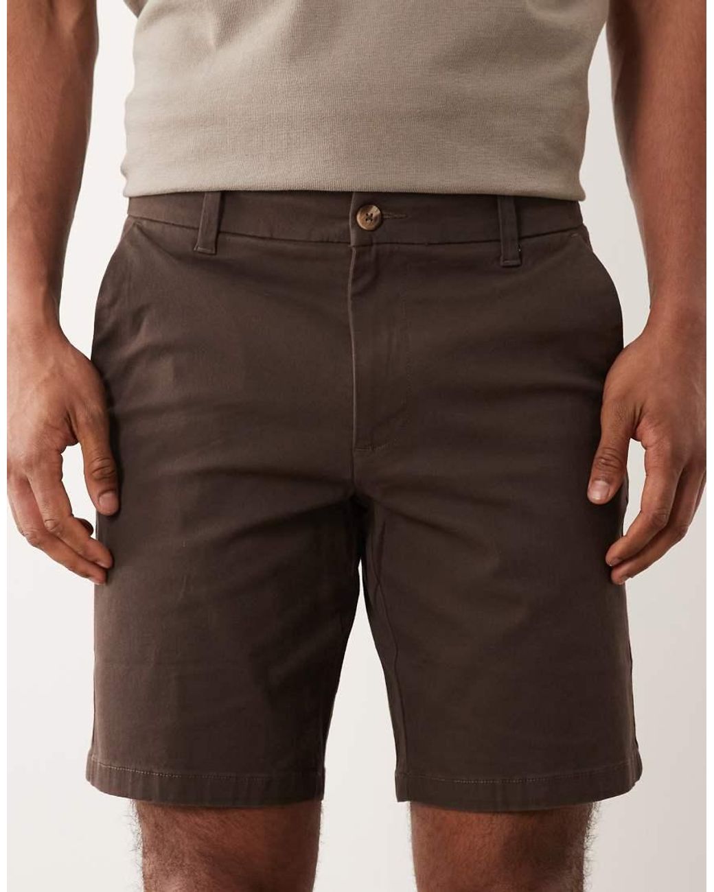 ASOS Natural Slim Fit Chino Shorts for men