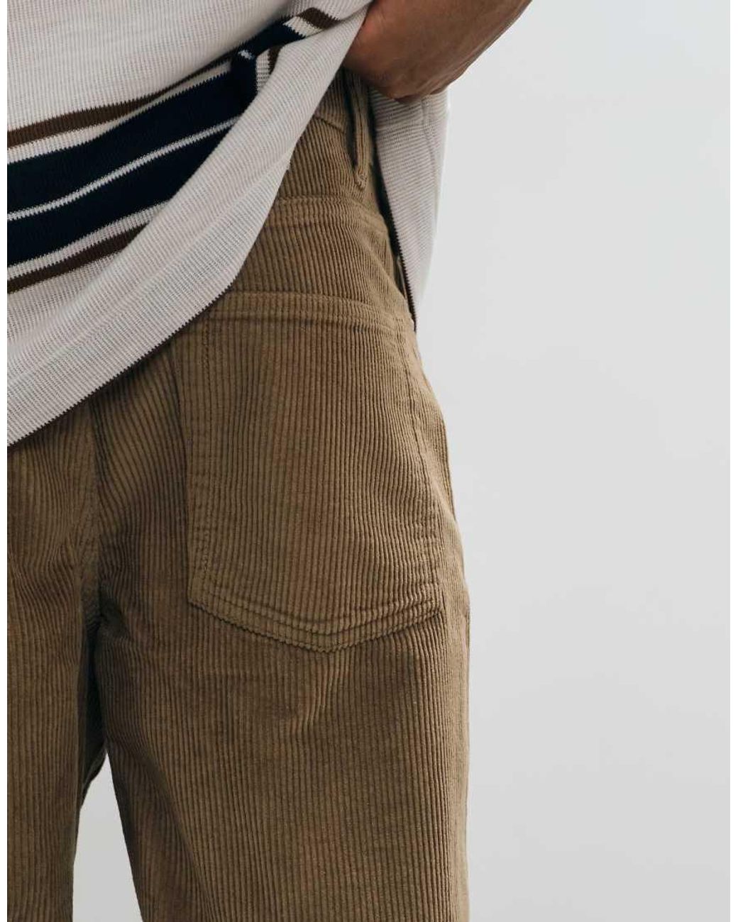 ASOS Brown Baggy Corduroy Trousers for men