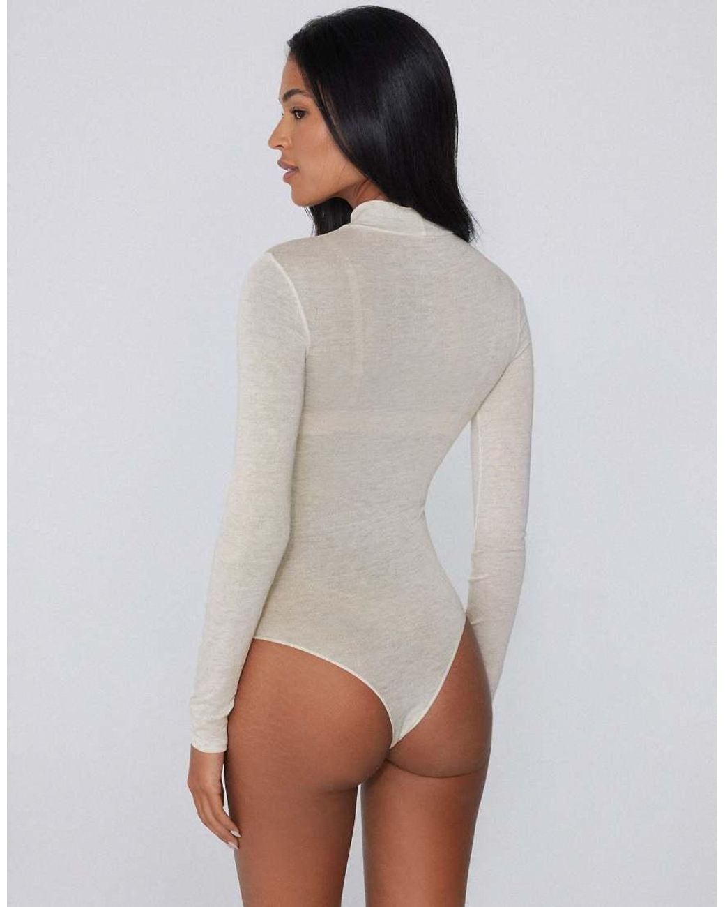 Tezenis White Long-Sleeved Lamé Body