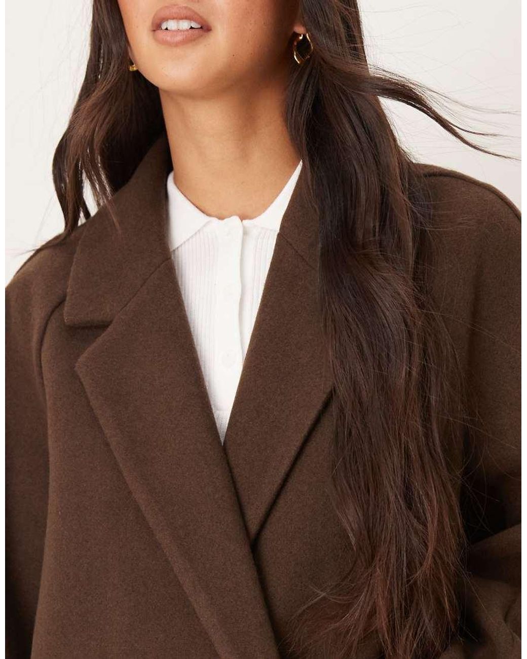 Abrigo Marrón Cómodo De -Verde ASOS de color Natural