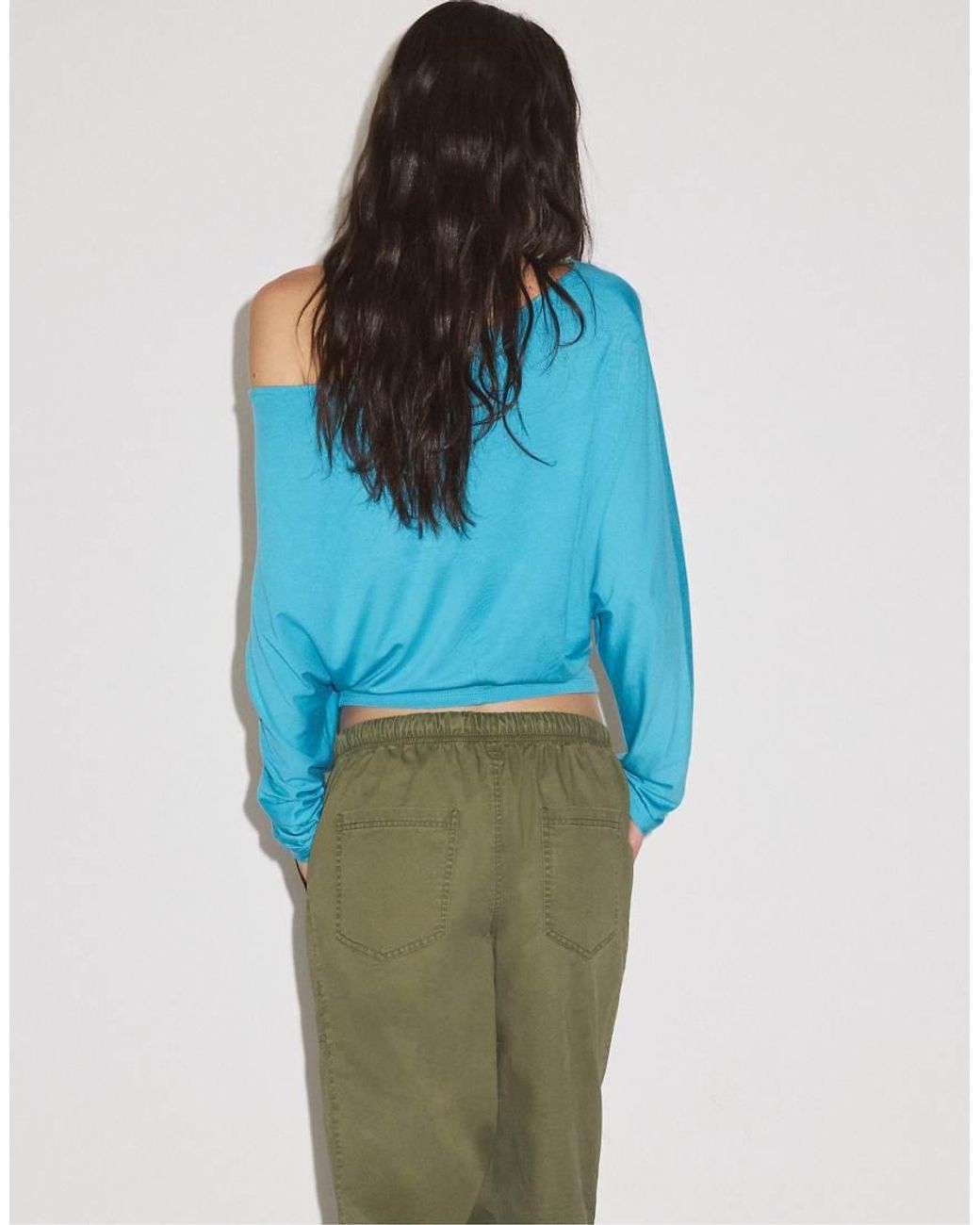Stradivarius Blue Waistband Effect T-shirt