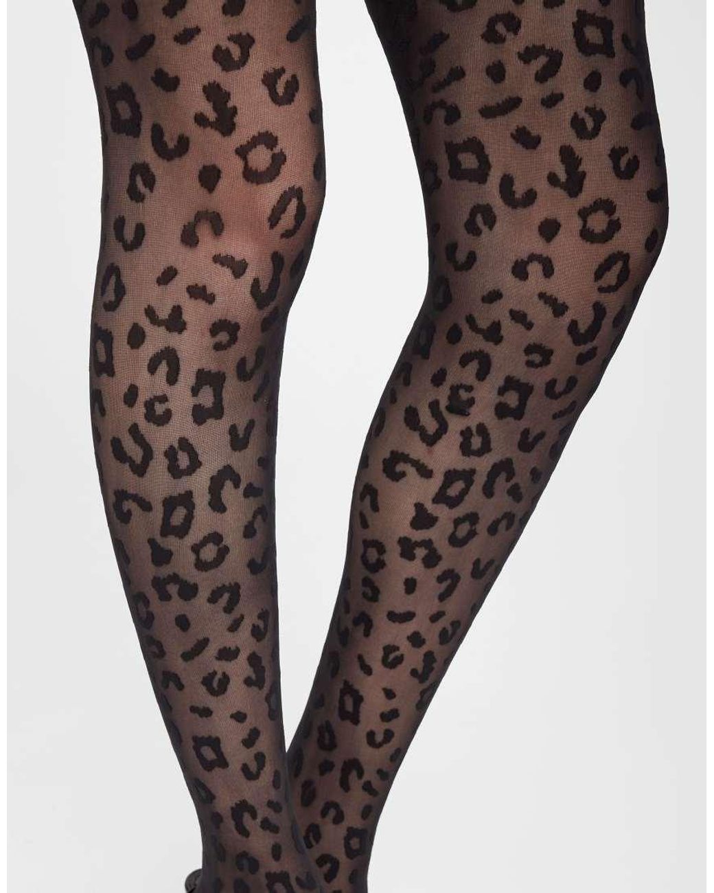 Calzedonia Black Animal Pattern 30 Denier Sheer Tights