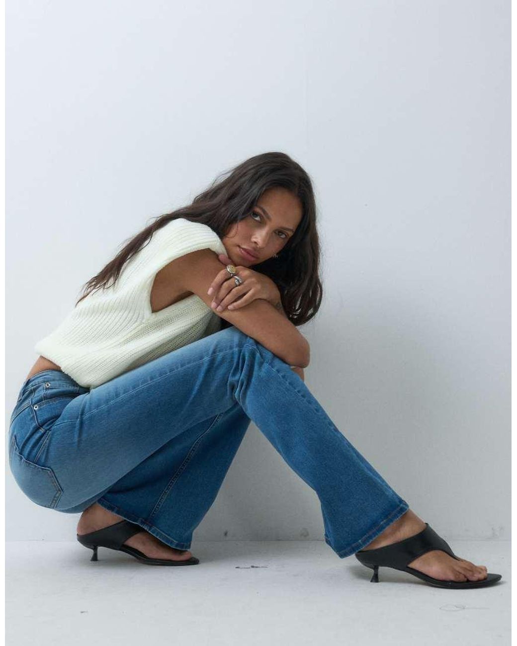 ASOS Blue Power Stretch Sculpt Flare Jeans