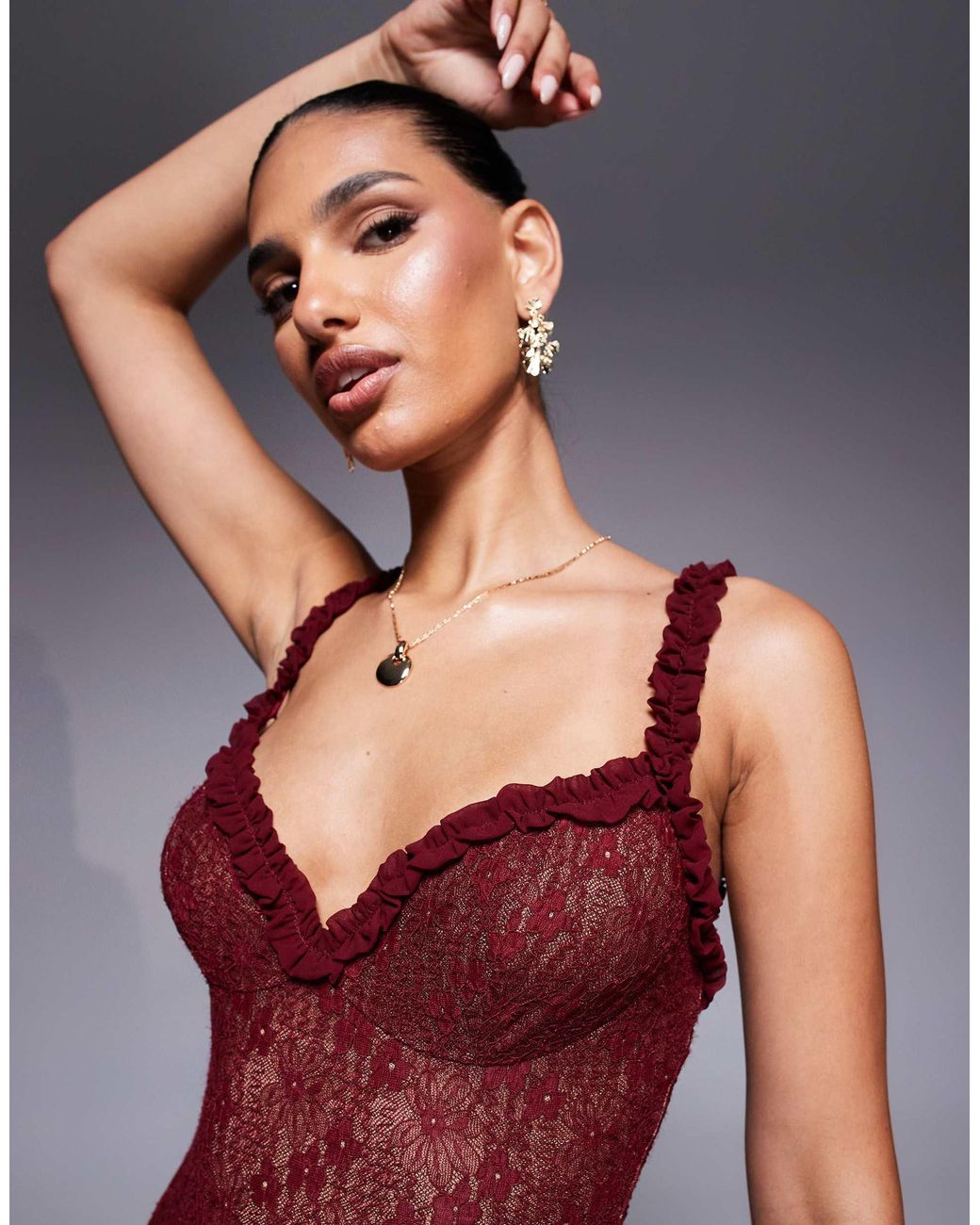 chinese dress ladies Alegra Stretch Lace Midi Dress  Cattivo