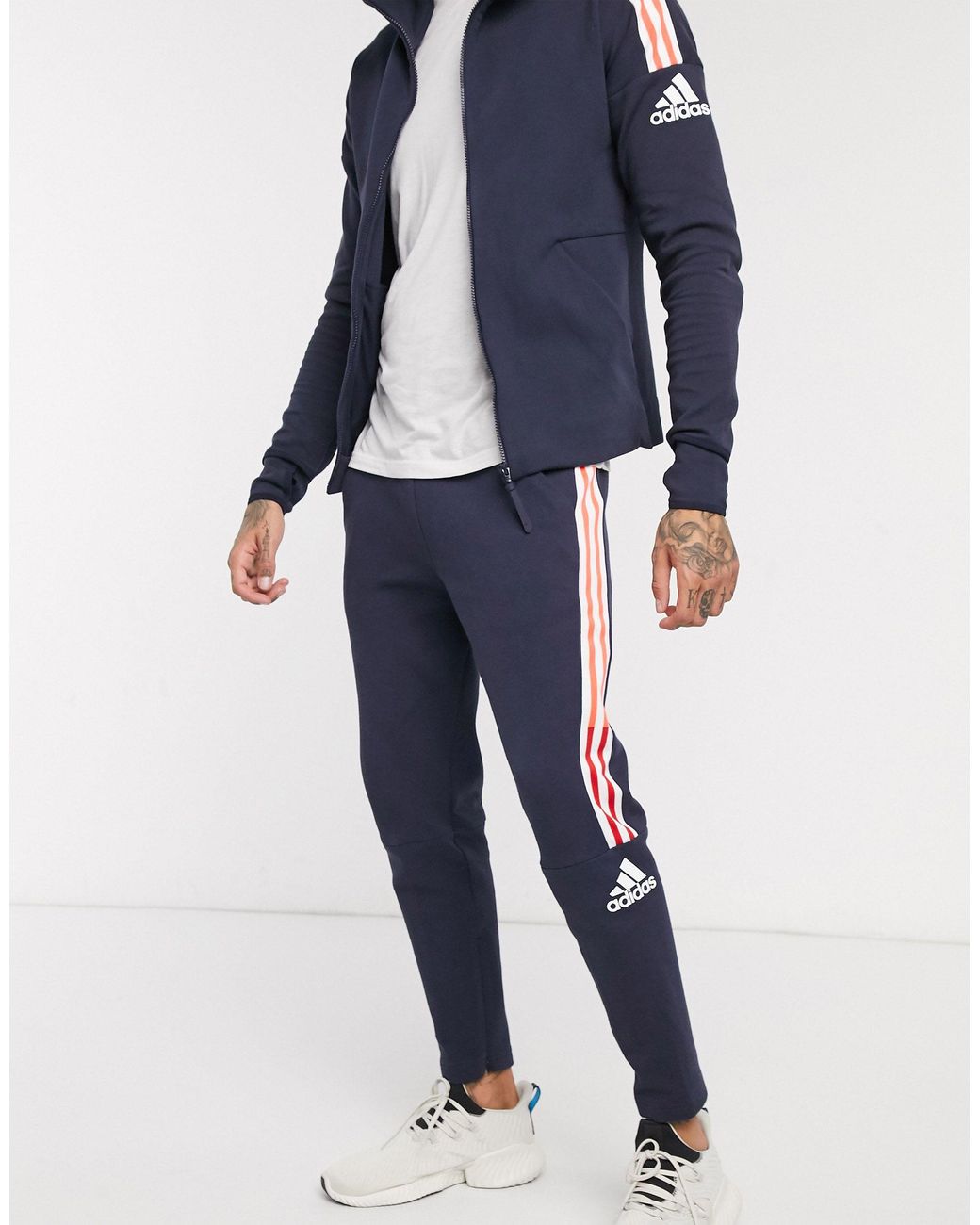 Cotton Adidas Zne 3 Stripe joggers 