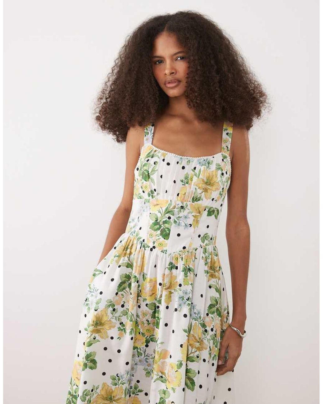Hope & Ivy White A-line Strappy Corset Midi Dress