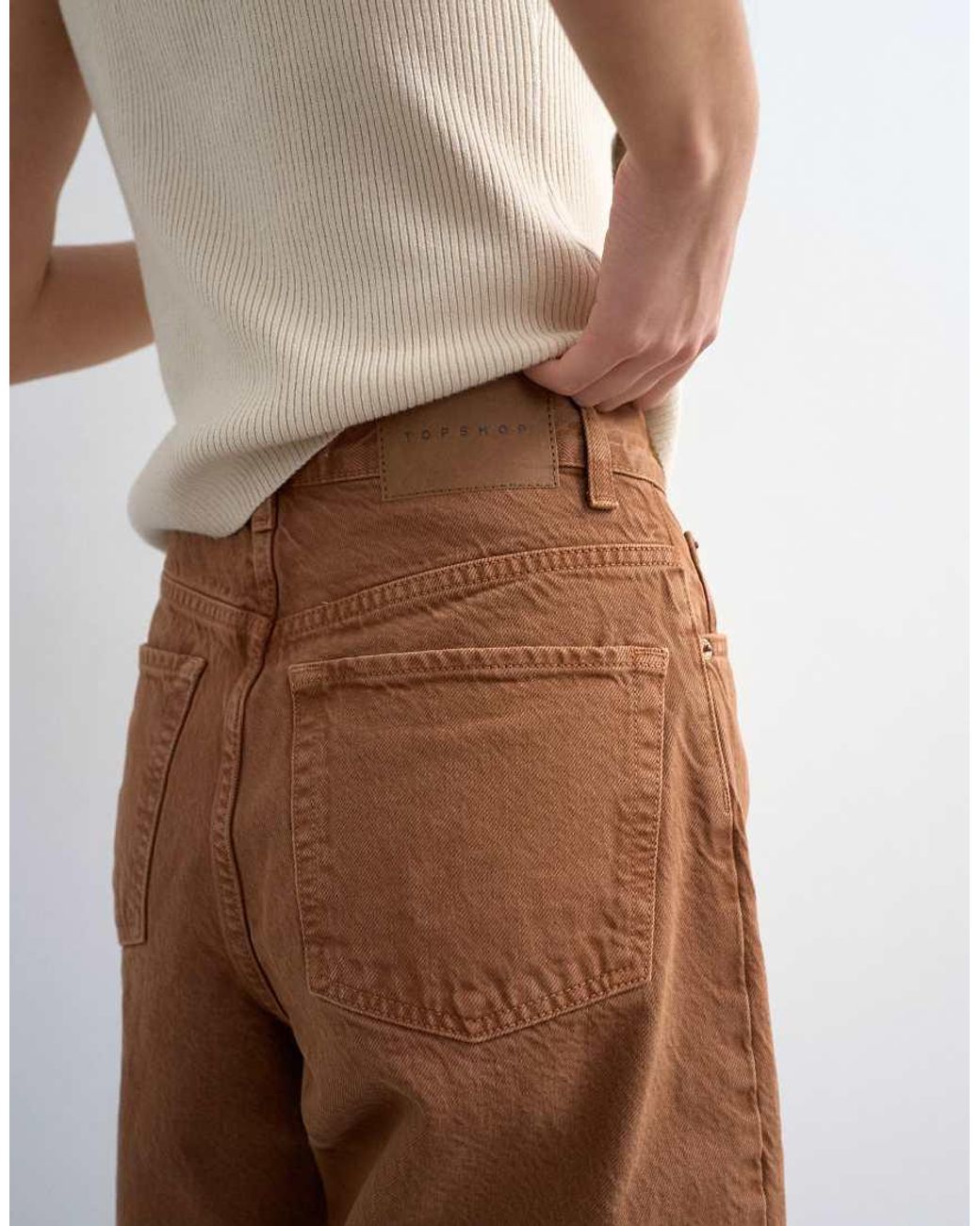 TOPSHOP White Denim Bermuda Shorts