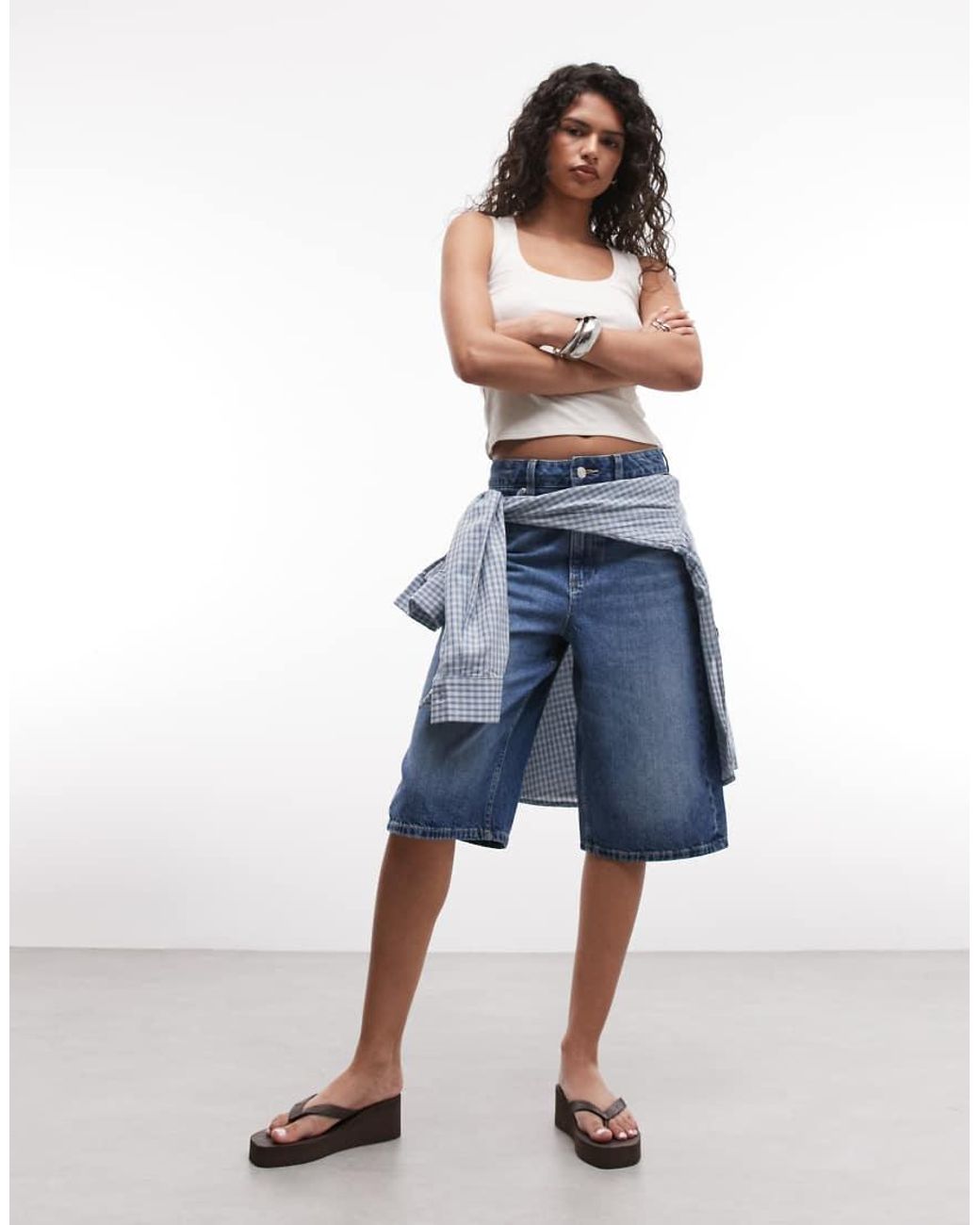 Monki White 90s Ribbed Tank Top
