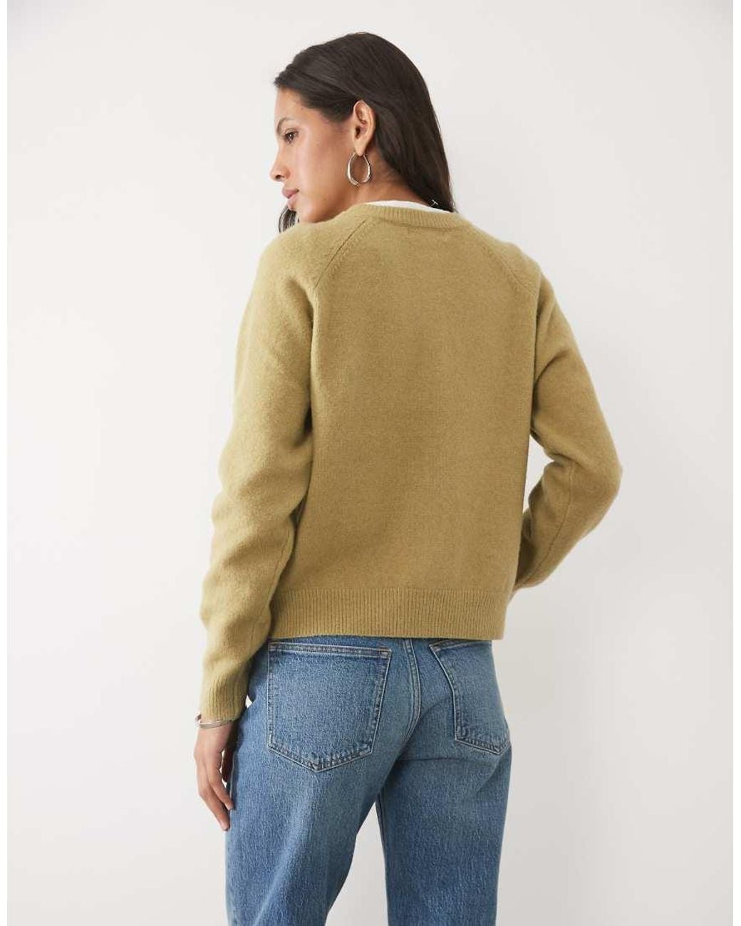 New Look Blue Crew Neck Button Down Cardigan
