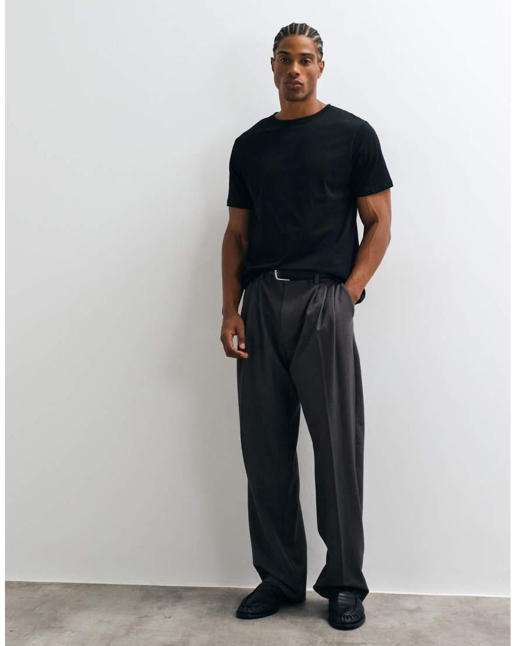 ASOS Black Premium Supima Cotton Regular Fit T- Shirt for men