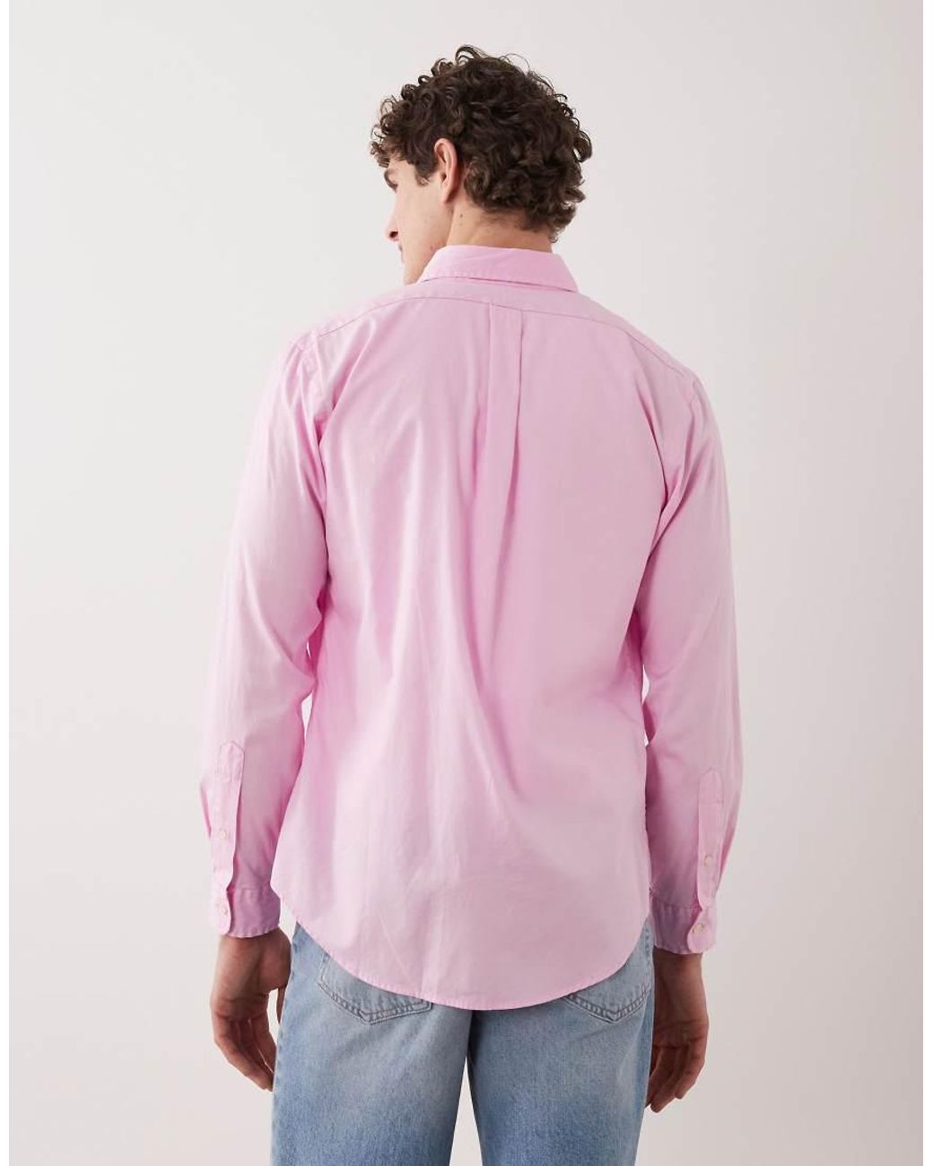 Polo Ralph Lauren Pink Icon Logo Long Sleeve Shirt for men