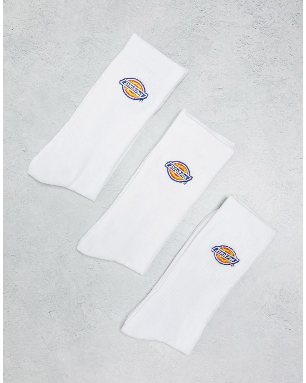 Dickies White Valley Grove 3 Pack Crew Socks for men