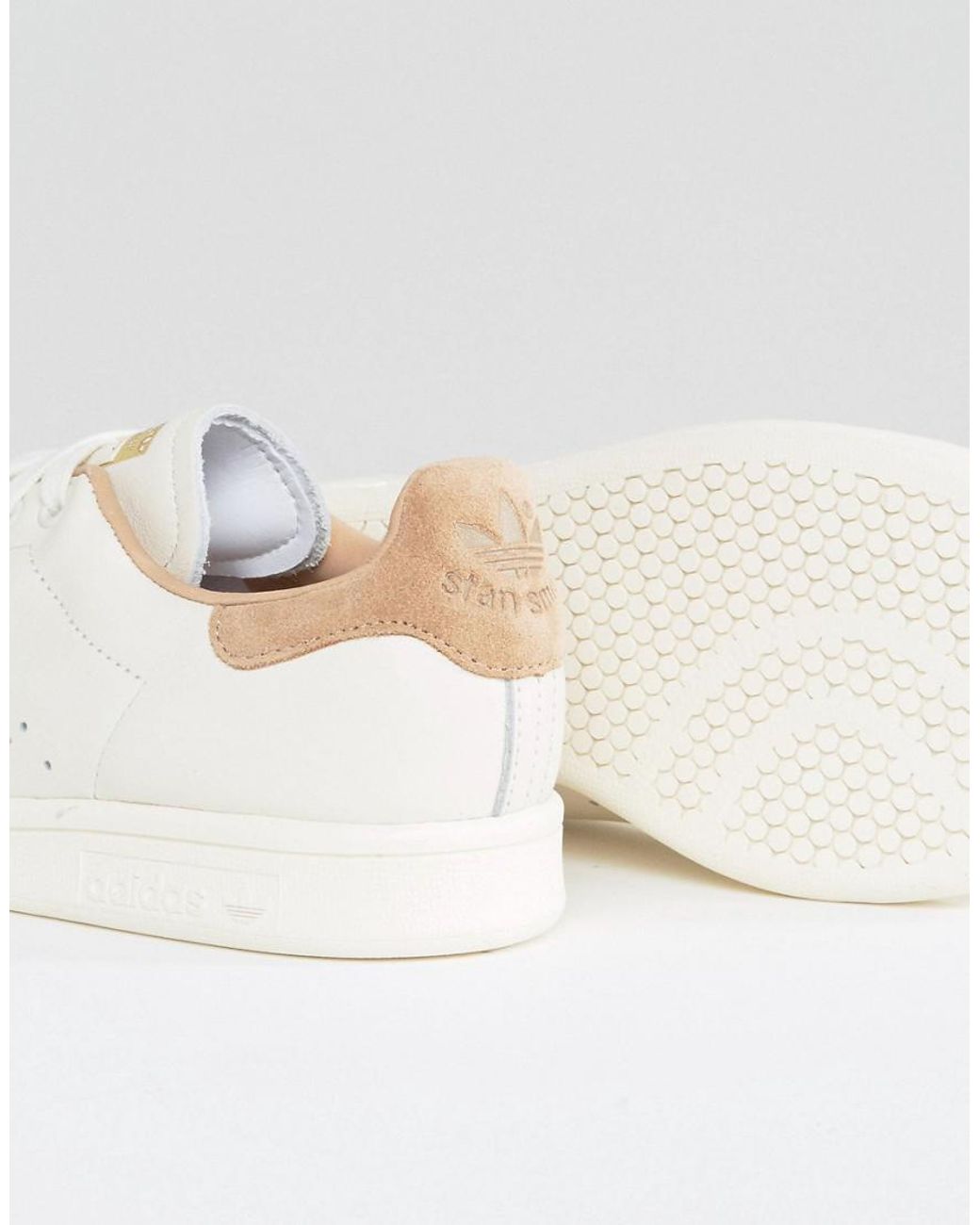 adidas Originals Originals Off White Stan Smith Sneakers With Tan Trim |  Lyst