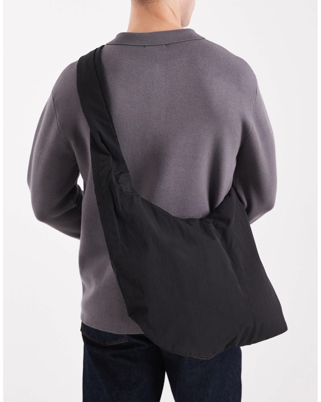 ASOS – knautschige schultertasche in Black für Herren