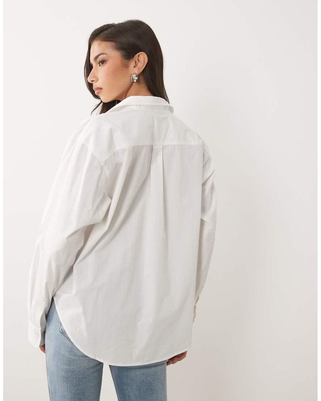 GOOD AMERICAN White Poplin Shirt