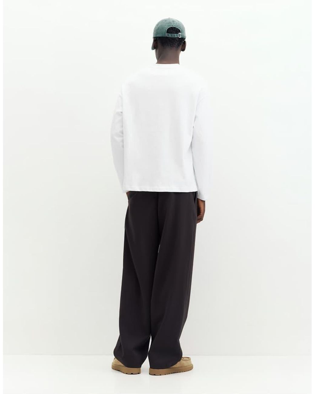 Pull&Bear White Heavy Weight Relaxed Fit T-shirt for men
