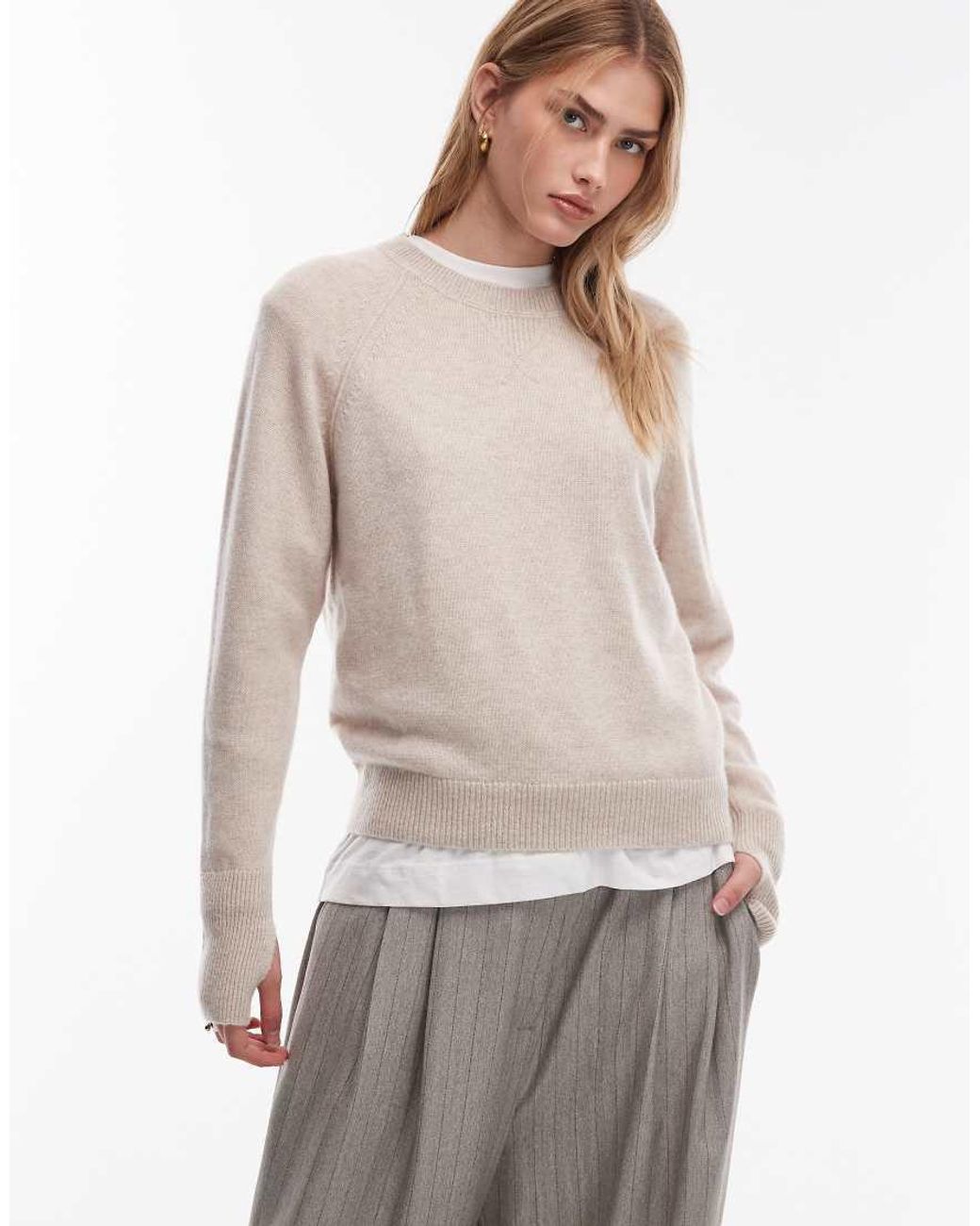 ARKET White Pure Cashmere Knitted Sweater