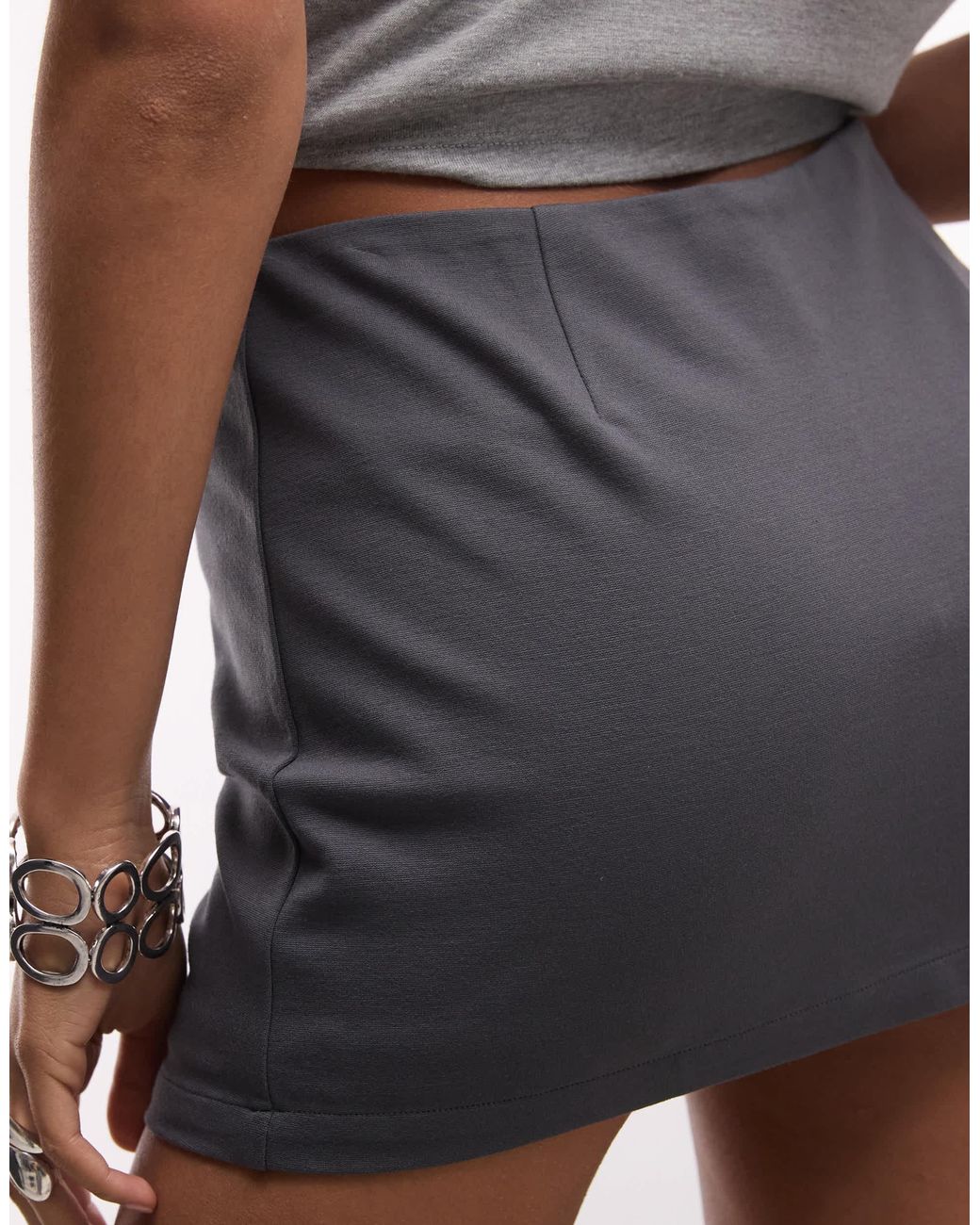 ASOS Gray Ponte-micro-mini-skort