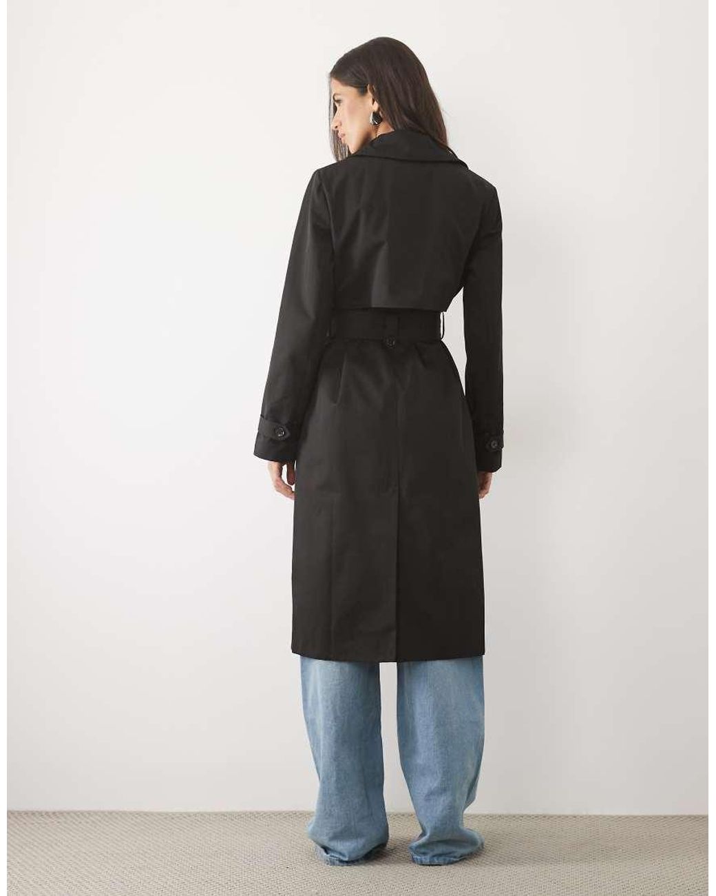 Forever New Black Belted Trench Coat