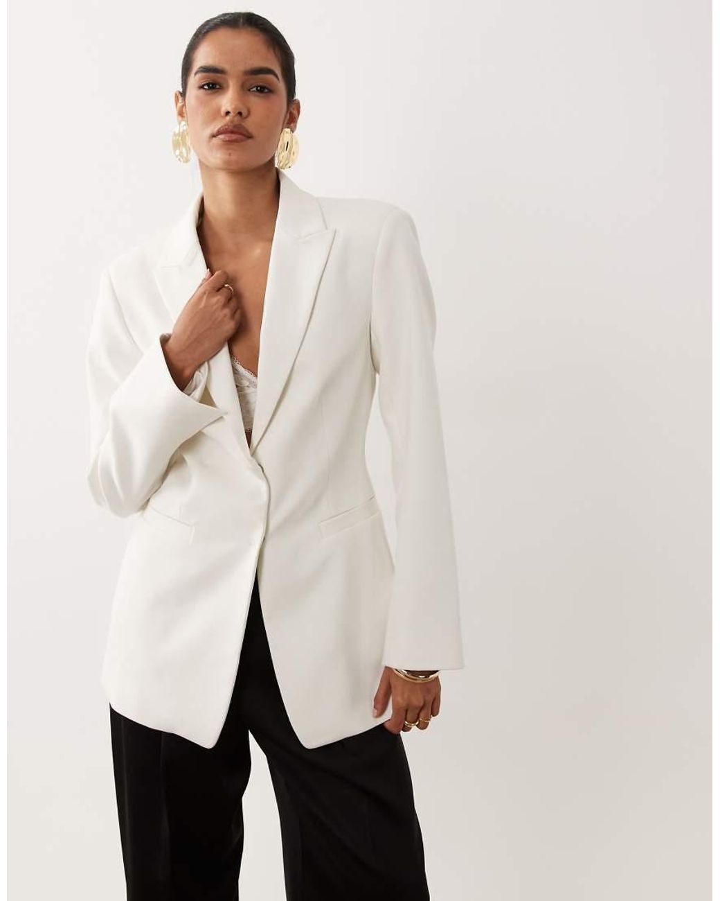ASOS Natural Tailored Cinch Waist Blazer