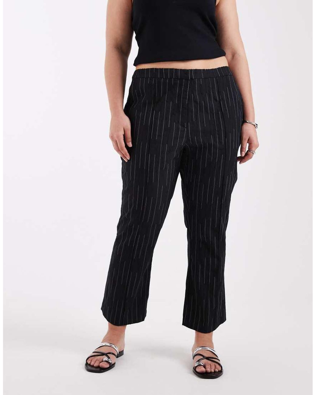 ASOS Black Curve Cropped Kick Flare