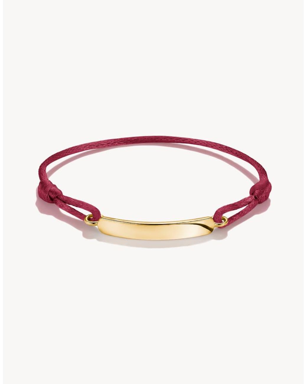 Thomas Sabo Red Textile Bracelet Engravable Dark