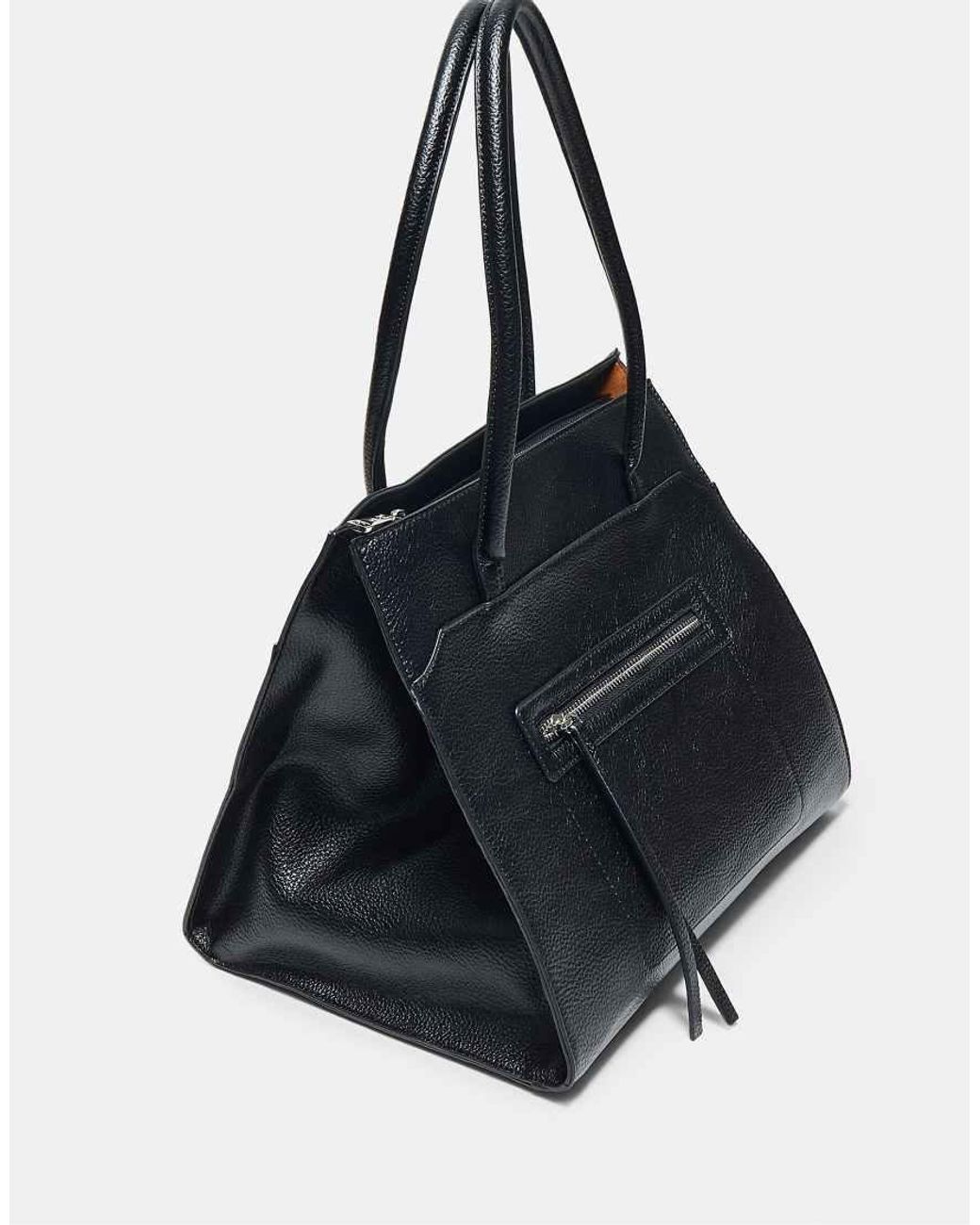 Stradivarius Black Shopper Bag With Pocket