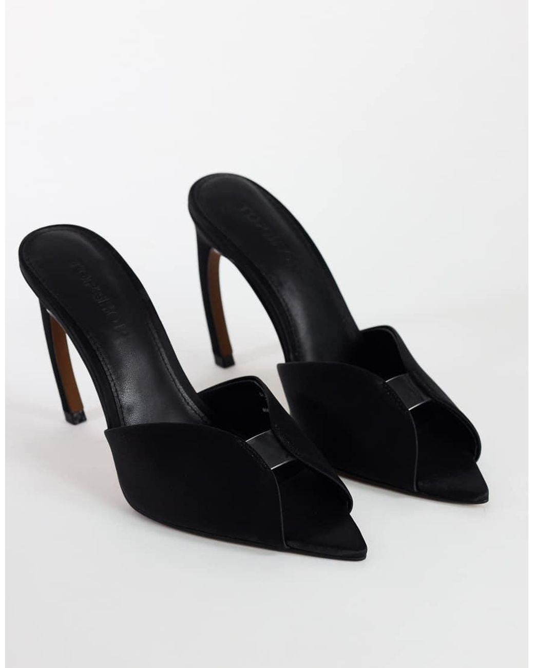 TOPSHOP Black Wren Peep Toe High Heel Sandal