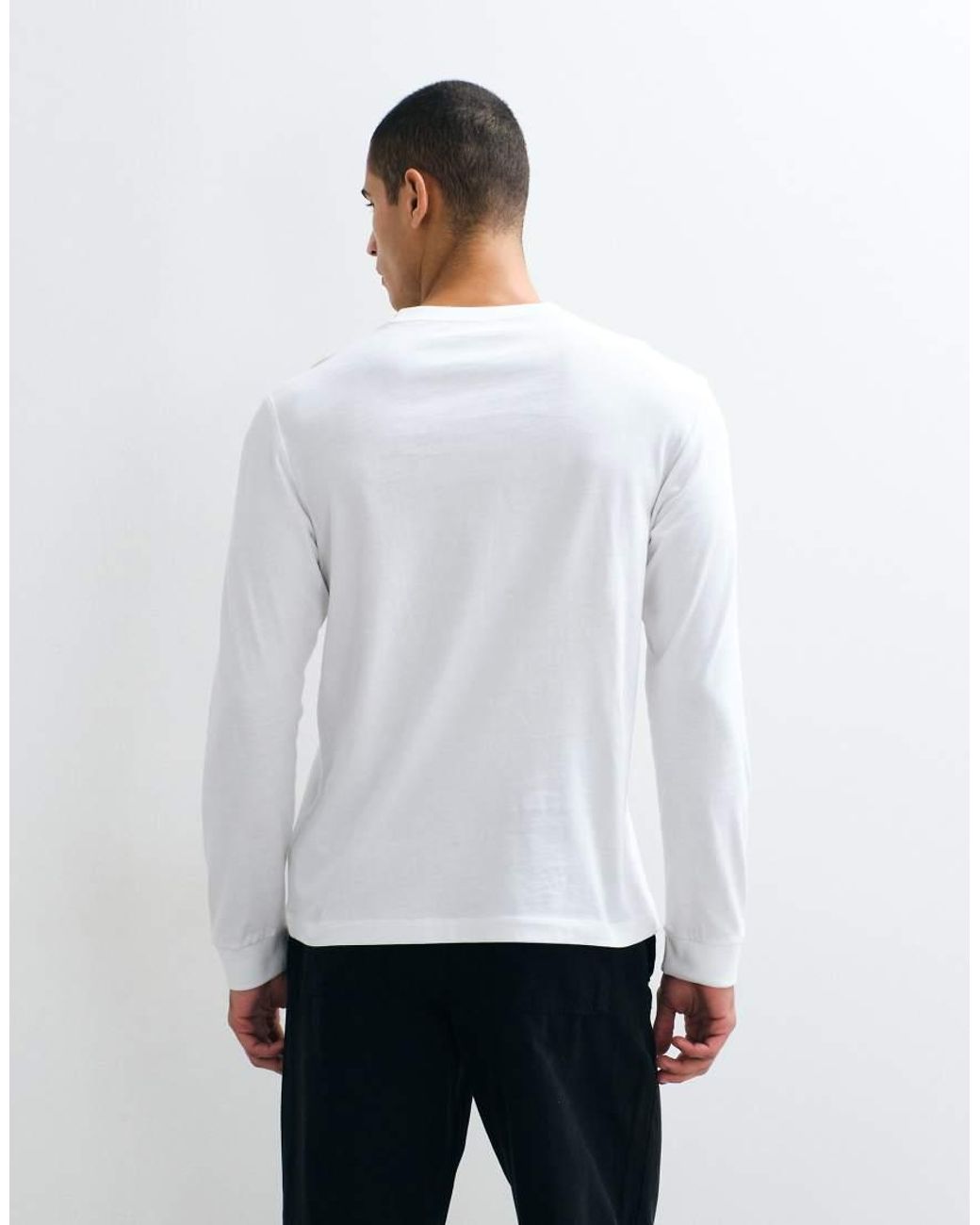 Calvin Klein White Monogram Long Sleeve T-Shirt for men